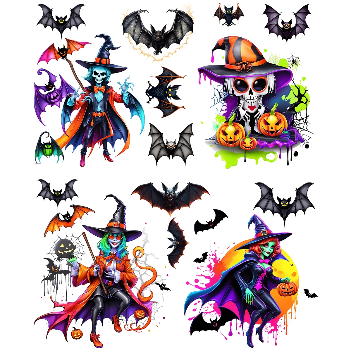 13 Styles 3D Halloween Decoration Wall Sticker Bedroom Living Room Waterproof Peel & Stick Wallpaper Holiday Decor Wall Decals