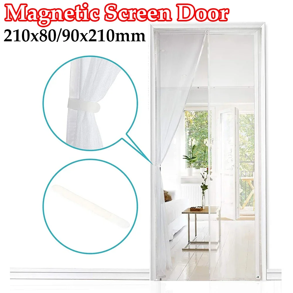 Magnetic Anti-Mosquito Net Pet and Kid Friendly Summer Mosquito Net Curtain Fly Screen Mesh Balcony Living Room