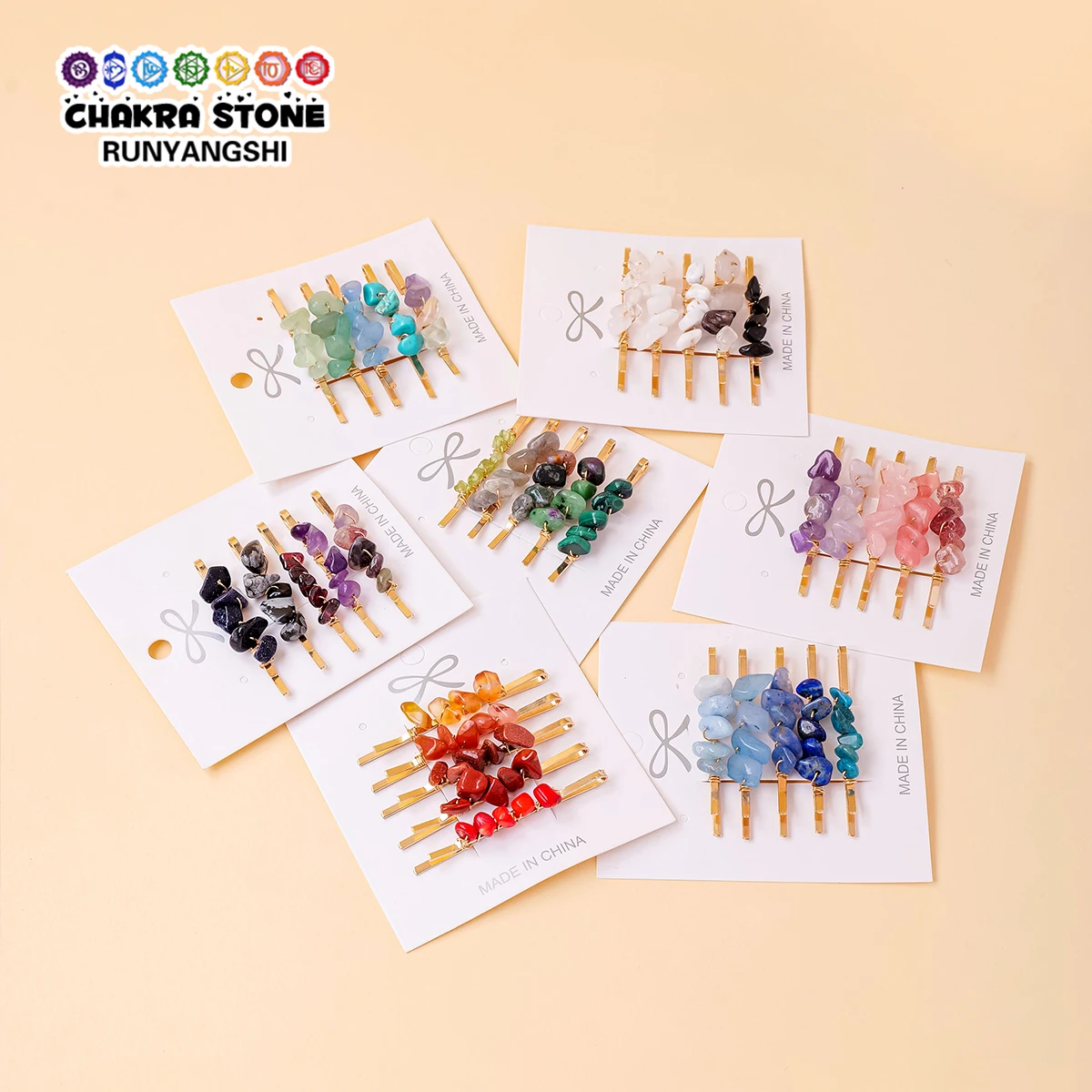 5PCS/SET Natural Crystal Macadam Hair Pin Elegant Crystal For Women Girls Hair Accessories Fashion Accessories Colours Stone