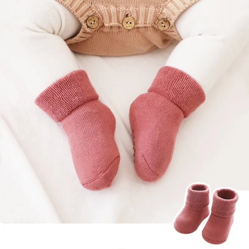 Winter Thick Warm Kids Girl Boy Sock Cotton Terry Casual Infant Socks For Girls Boys Soft Children Baby Sock Anti Slip 0-36Month