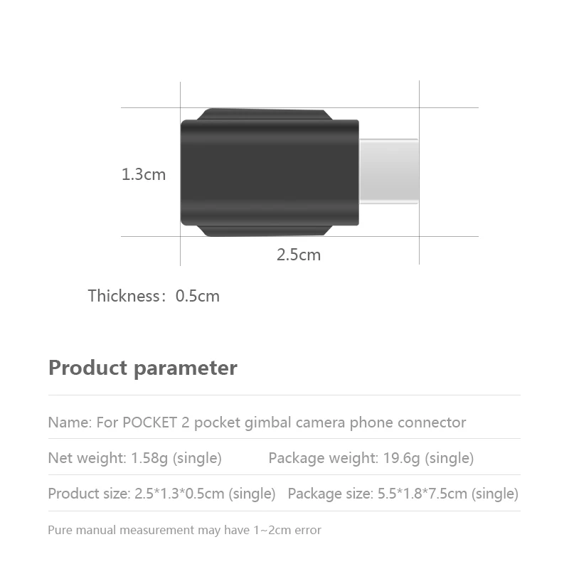 For DJI Osmo Pocket 2 Smartphone Adapter TYPE-C IOS Phone Data Connector Interface Handheld Gimbal Camera Accessories