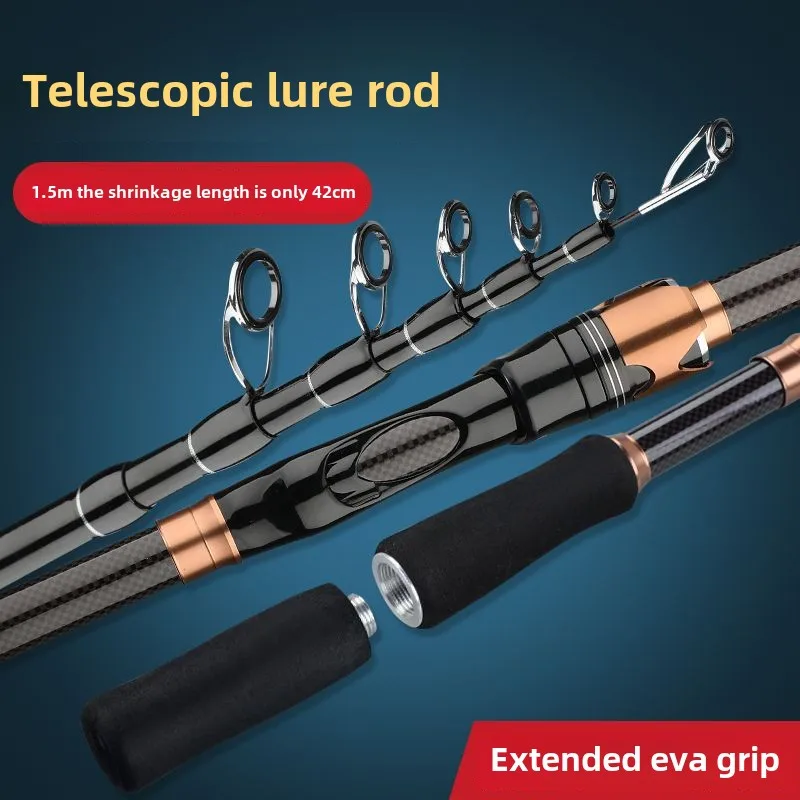 High carbon telescopic portable shrink luya rod ultra-short mini sea rod throwing rod lengthening handle short joint