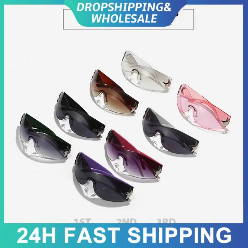 Nose Spacing 23mm Sunglasses Smooth Surface Oculos De Sol Irregular Brand Rivet Flat Glasses Lens Width 76mm Sun Glasses Pc