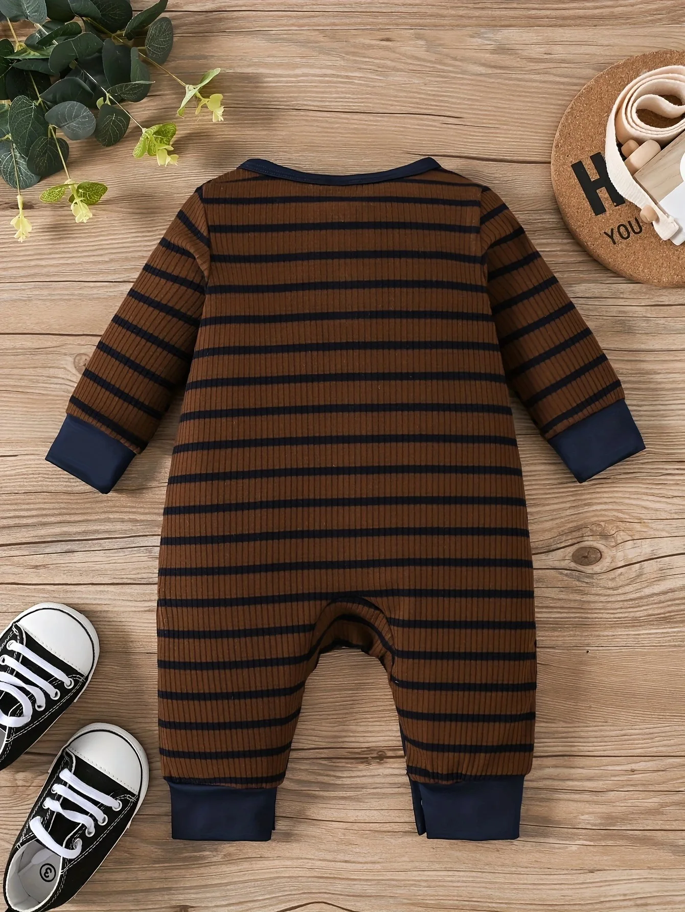 0-2 Year Old Spring and Autumn New New Newborn Baby Boys Striped Long sleeved Pants Casual jumpsuit