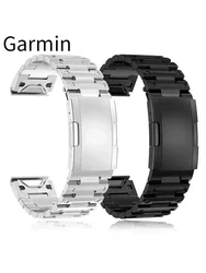 Quick Fit Stainless Steel Metal Watch Band 22mm 26mm for Garmin Fenix 6 6X 7X 7 Solar/ 6 Pro / 5 Plus/ Instinct/epix Gen 2 Strap