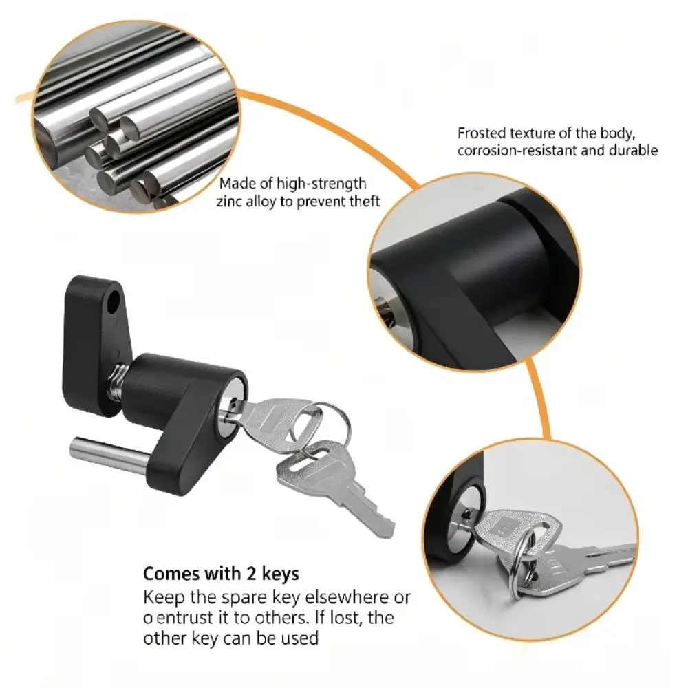 Sturdy Trailer Coupler Lock Wear-Resistant Lightweight Bicycle Security Lock Compact Durable Anti-Theft Cycling Lock