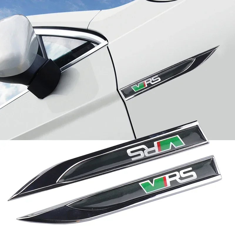 

Car Styling 2Pcs VRS 3D Metal Sticker Accessories For Skoda S OCTAVIA A7 VRS MK2 MK3 A5 Superb Rapid Kodiaq Karoq Fabia Kamiq