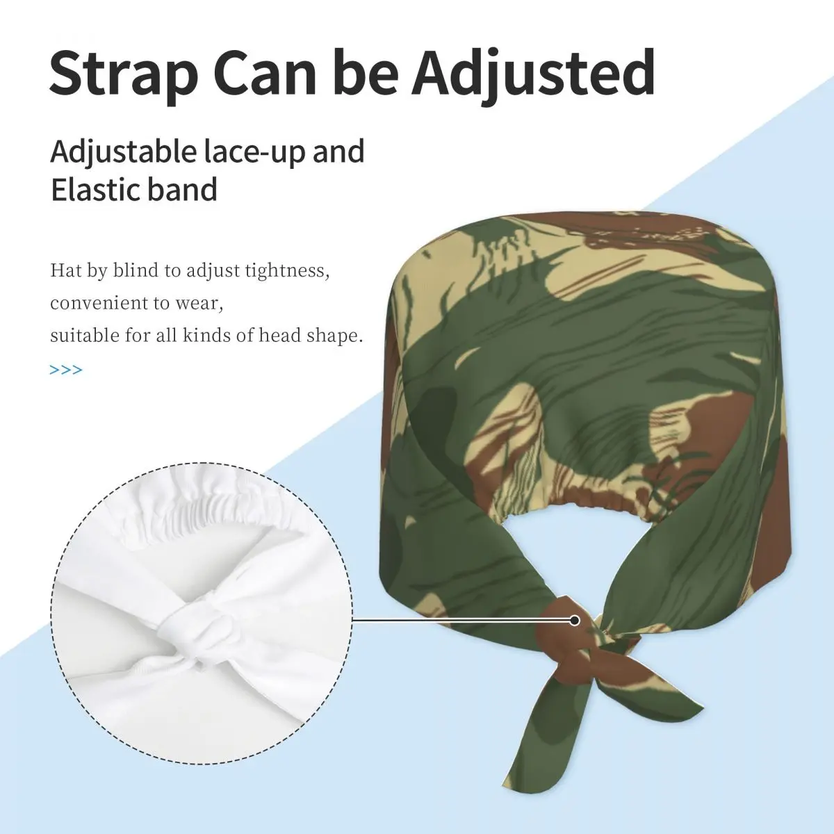مخصص الحرب الروديسية التمويه قبعة العمل القبعات الجراحية النساء الرجال كامو غرفة العمليات قبعة قبعة التمريض مختبر يعمل قبعة