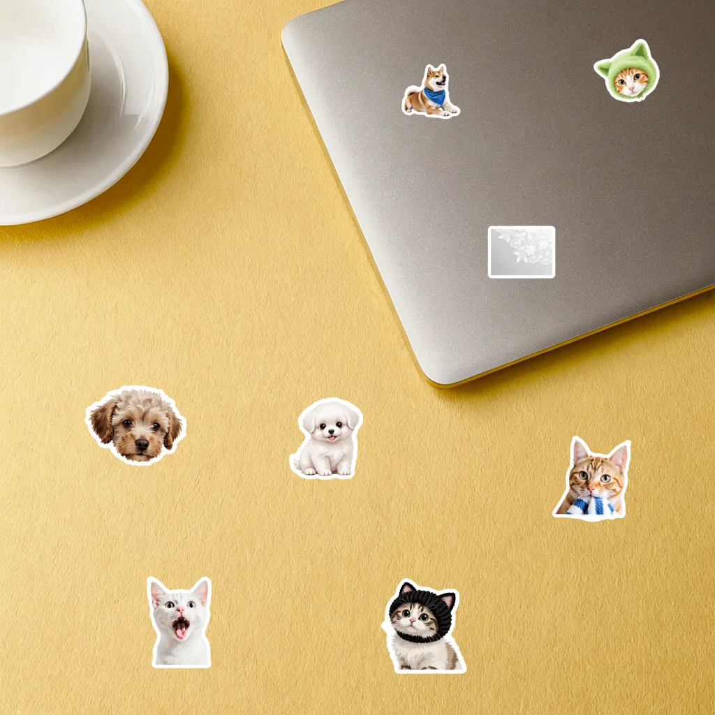 35pcs-50pcs Cartoon Cute Pets Stickers Cute Animals Stickers PVC Sticker For Laptop Luggage Scrapbook Diary