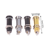 1PC Electric Guitar Bass 6.35mm Socket Stereo 1/4 Inch Output Jacks Plug Brass Straight Tube Style Jack Anti-noisy Plug Socket