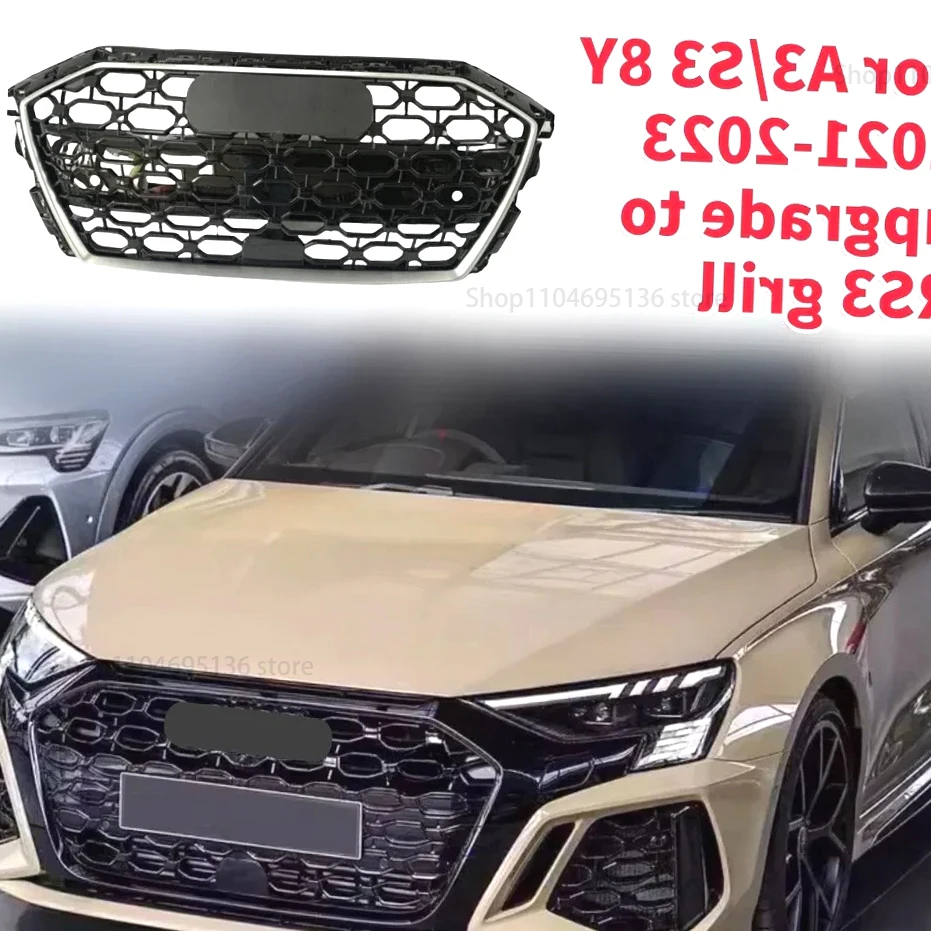 Neu!Racing Grills Front Hood Grille Auto Front Bumper Grill Center Grille für RS3 Grill für Audi A3/S3 8Y 2021-2023