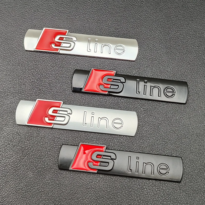 3D Metal Logo S Line Badge Decal Emblem Car Sticker For Audi Sline Q3 Q5 Q7 A1 A2 A3 A4 A5 S3 S5 SQ5 SQ7 RS5 RS7 TT Accessories