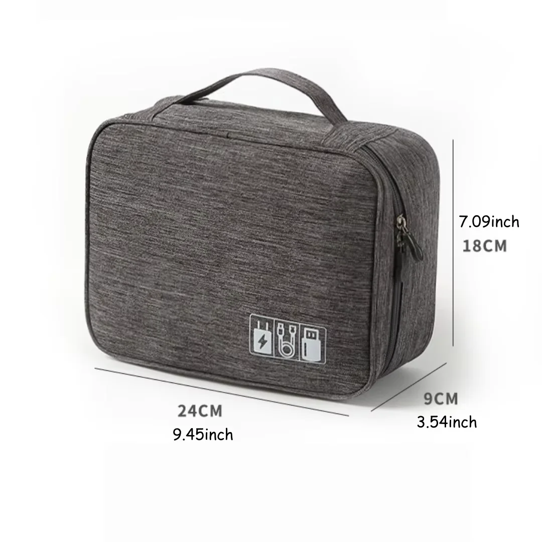 1PC High-Capacity Cable and Accessories Organizer Bag - Dust-Proof Multi-Purpose Electronic Essentials Storage Case with Design