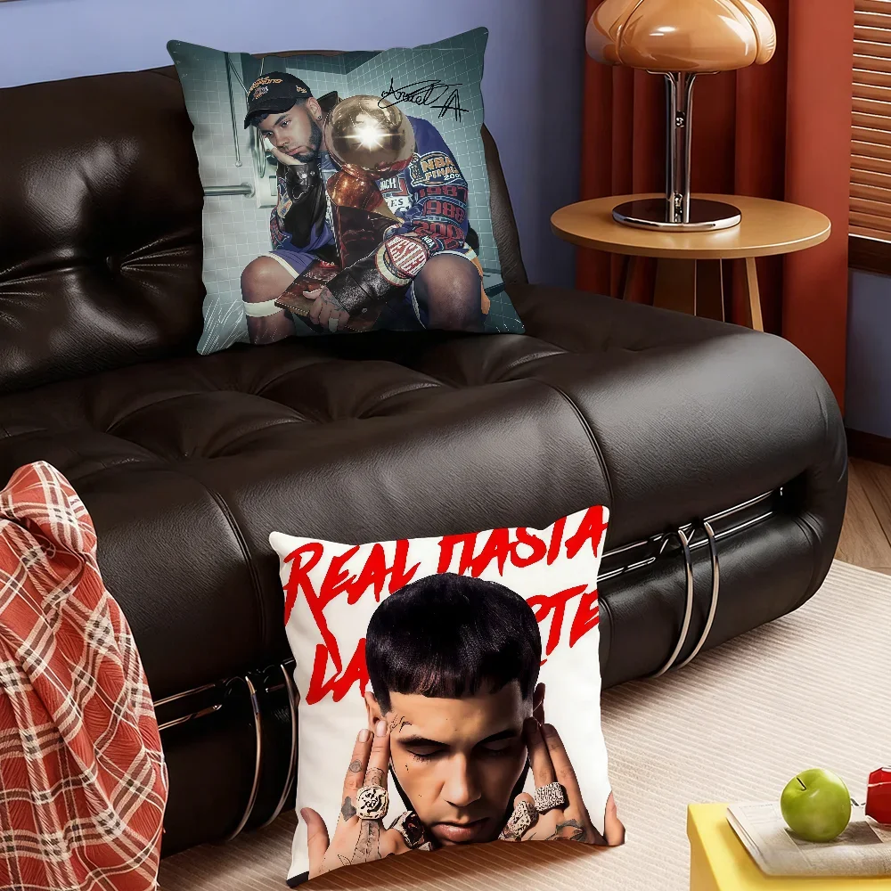 Popular Rapper A-Anuel AA cushion cover Soft Smooth Pillow Case Hidden Zipper Washable Decorative Couch Office Gift