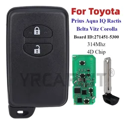 For Toyota Prius Aqua Corolla Axio Vitz Wish Mark X 271451-5300 Keyless Smart Remote Car Key 2 Button FSK 314MHz 4D67 Black
