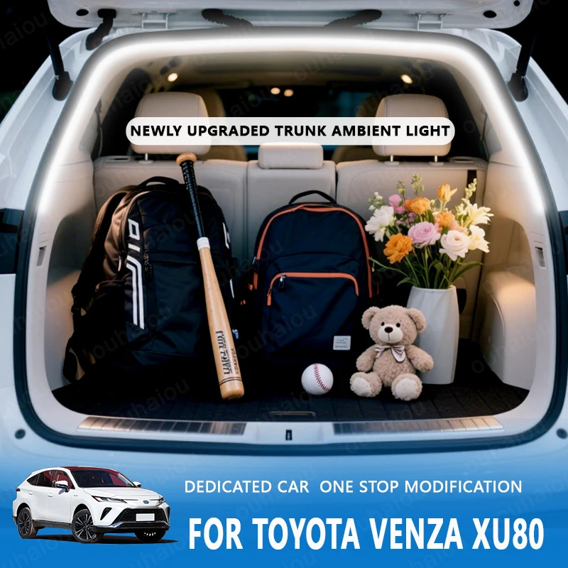 

FOR TOYOTA VENZA XU80 trunk modification Atmosphere lights White warm white Rear Trunk LED Light Bar