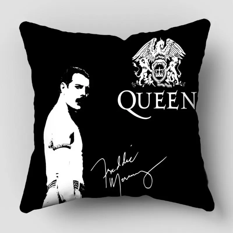 Freddie Mercury Pillow Case Wedding Decorative Satin Fabric Pillows Cover New Year Accessories Satin PillowCase 45X45cm