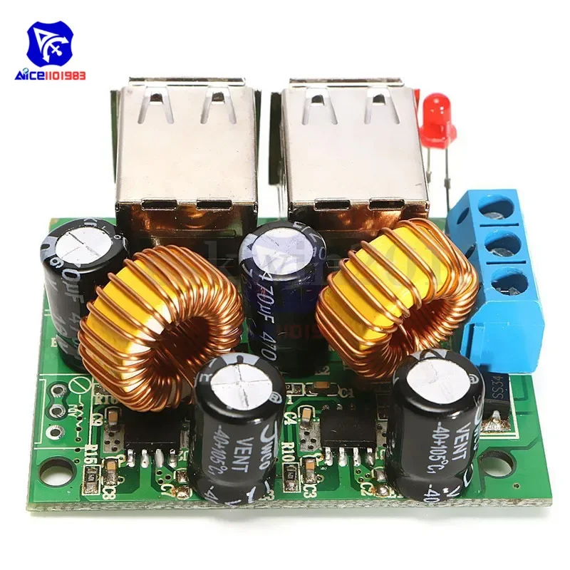 4 Four USB Port A5268 Step Down Power Supply Converter Board Module DC 12V 24V 40V to 5V 5A For MP3/MP4 Phone Car Equipment