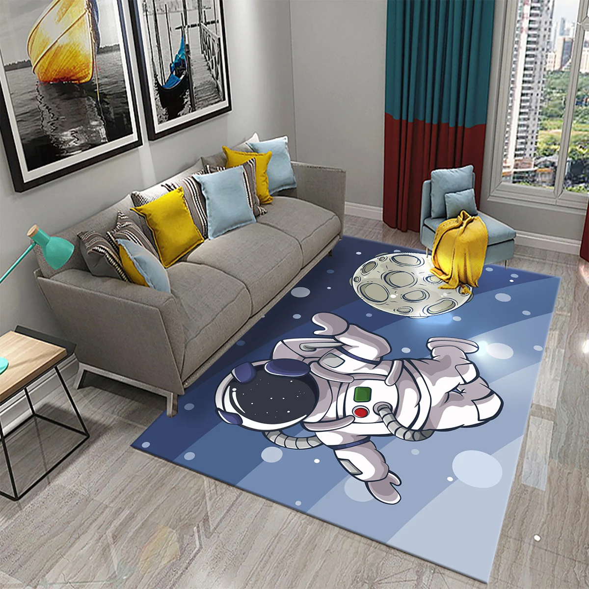 Kids Outdoor Kitchen Diy - Tappeti astronauta simpatico cartone animato 3D