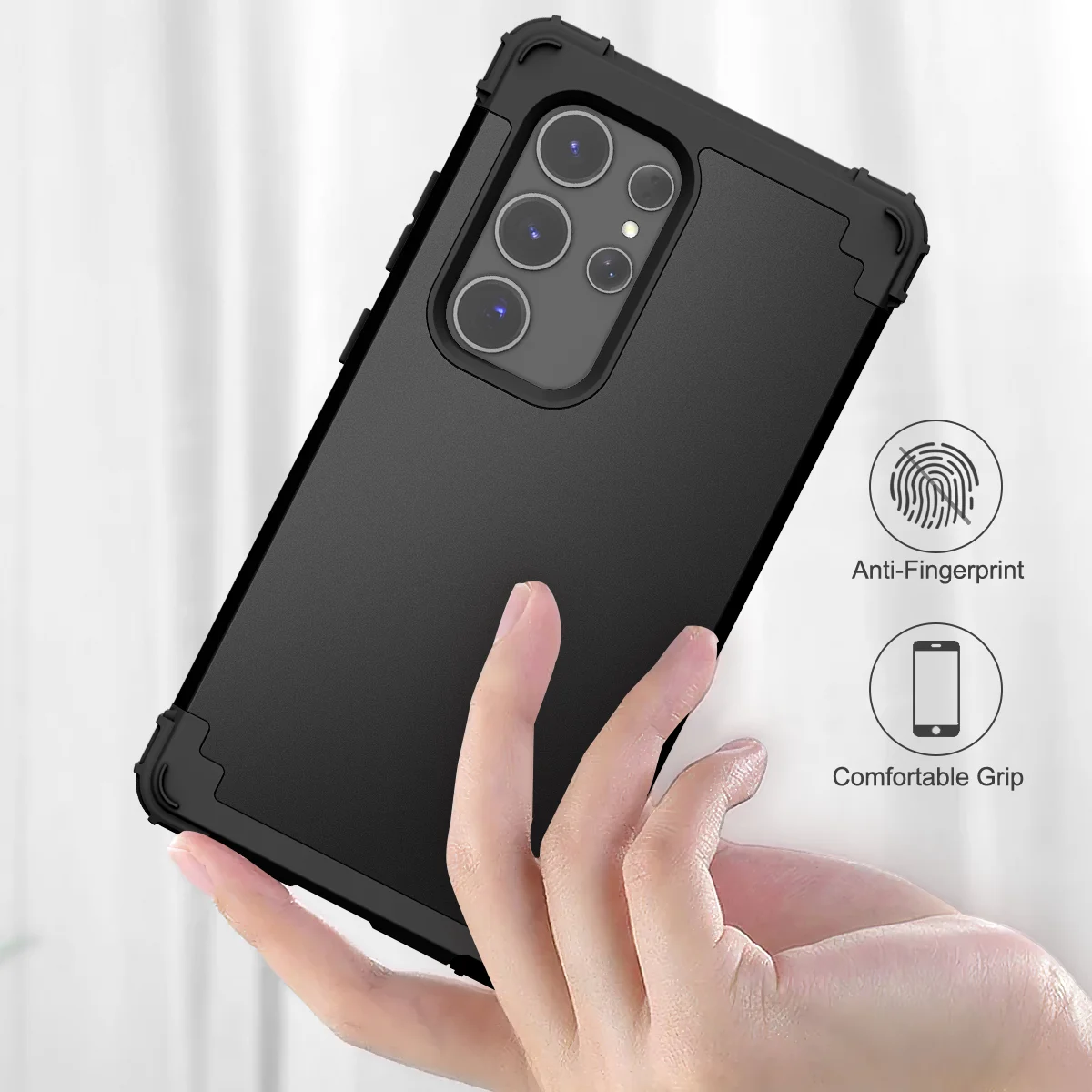 3 in 1 Heavy Duty Armor Shockproof Phone Case For Samsung Galaxy S24 Ultra S23 S22 S21 Plus S20 FE 5G Hard Plastic Back Cover