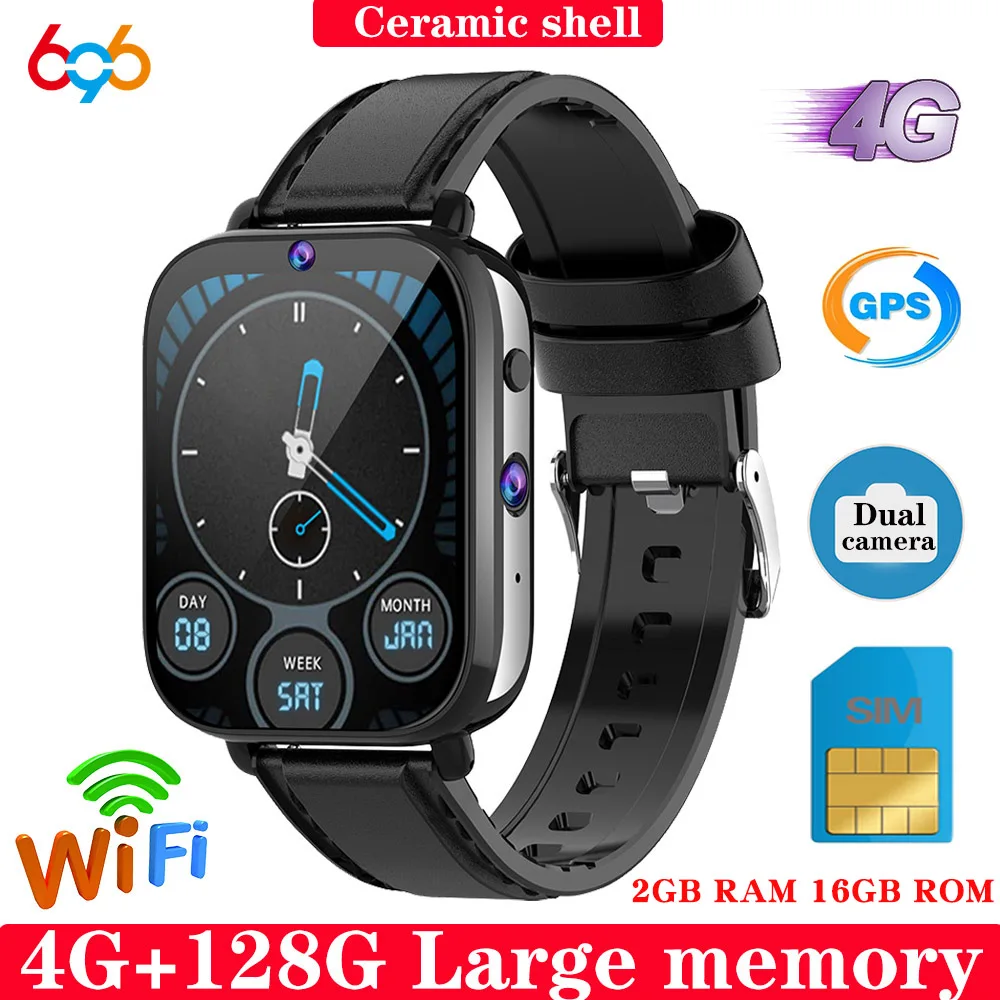 

Original RAM 4GB ROM 128GB 1.75 Inch 4G Call Smart Watch GPS Wifi Dual Camera Heartrate Testing Waterproof Sports Men Smartwatch