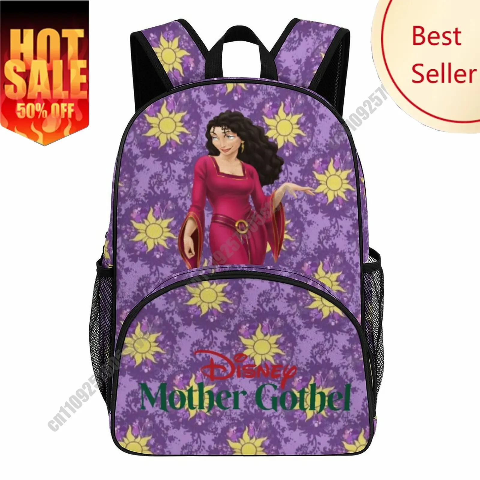 

Mother Gothel Capacity Backpack Disney Cartoon Decorate Fabric Bags Design Your Photo Logo Text Party Holiday Custom Present
