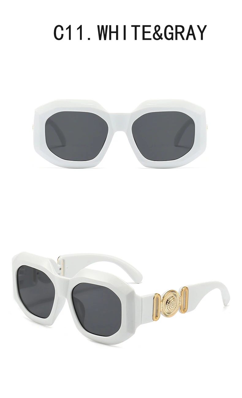 Luxus Marke Designer Vintage Übergroßen Quadratischen Sonnenbrille Frauen Männer Klassische Großen Rahmen Männliche Sonnenbrille Für Weibliche UV400 – Detail 7