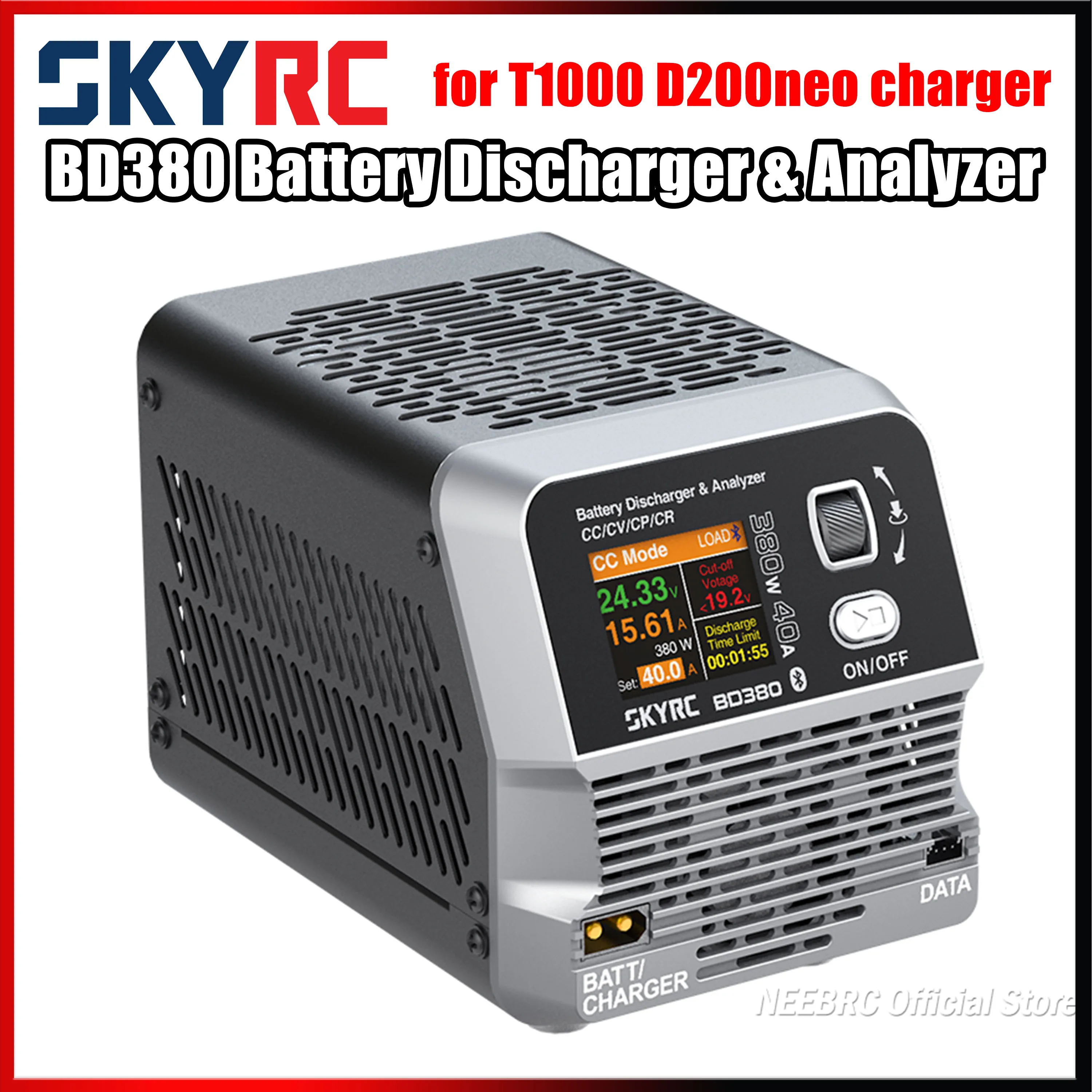 

SKYRC BD380 Battery Discharger&Analyzer 40A 380W Checker Lipo NiMH LiHV 3-30V Bluetooth for T1000 D200neo Charger RC Car Part