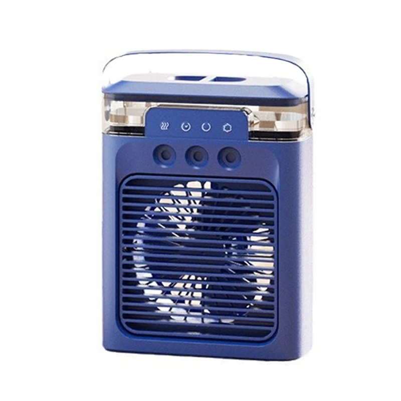 Air Conditioner Fan Desk Air Cooler Fan USB Portable Fan With Colors LED Light Modes For Desk Nightstand Coffee Table-B