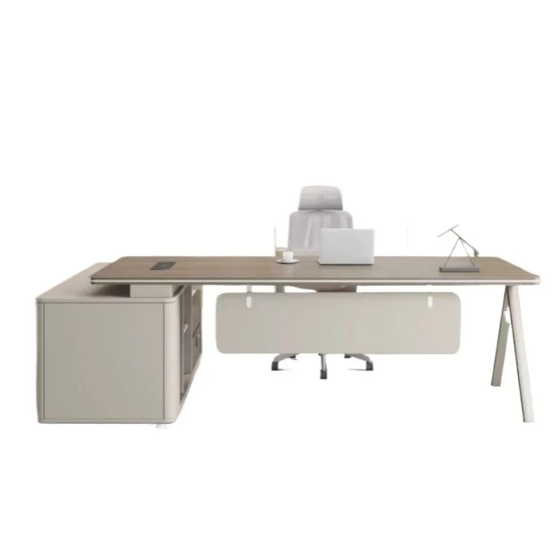 

Большой деревянный эстетичный офисный стол, дизайнерский современный компьютерный стол с ящиками, высокий компьютерный стол, деревянная мебель для руководителя