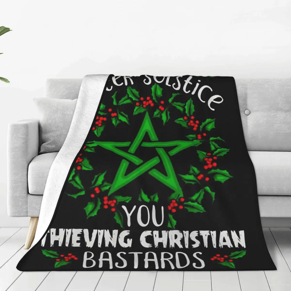 Merry Winter Solstice You Thieving Christian Bastards Blanket Flannel Sofa Throw Blankets For Couch Throws Bedspread Quilt