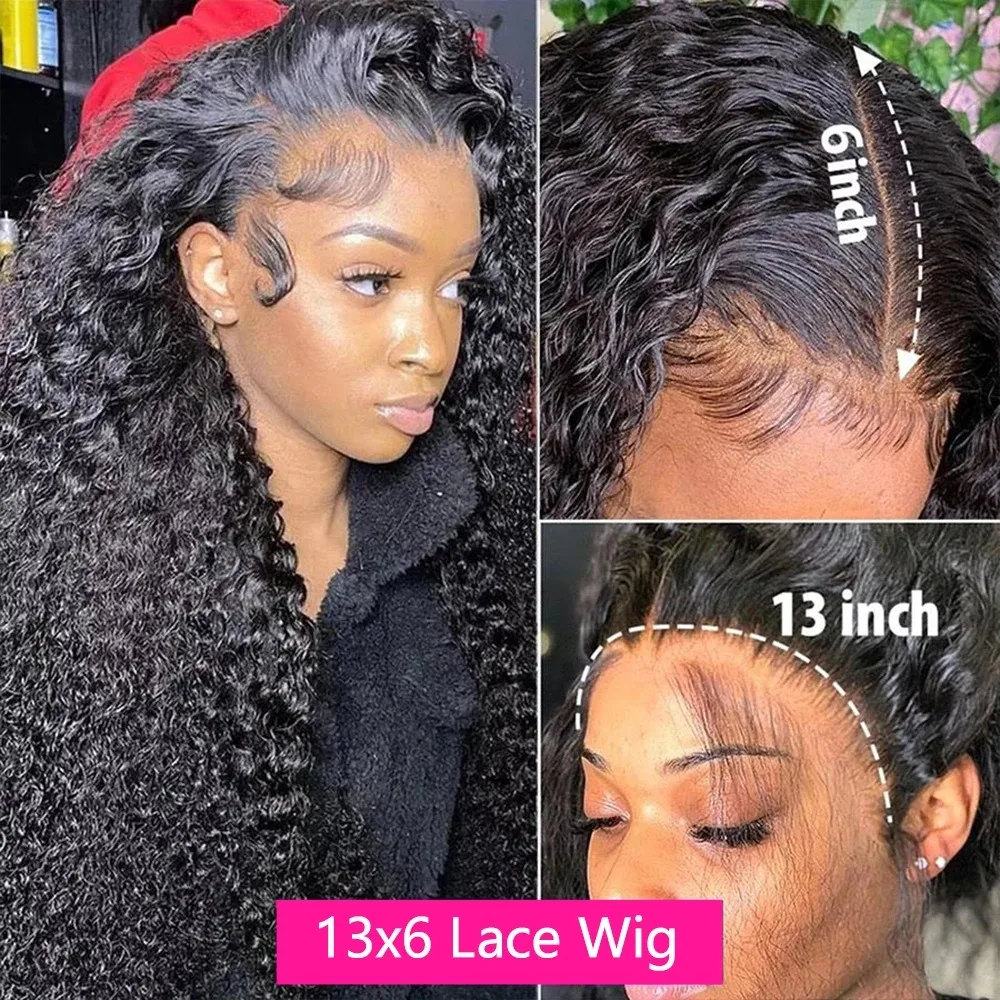 Wig Frontal gelombang dalam 13x4 13x6 180% HD transparan dalam keriting renda Wig rambut manusia depan telah ditanami renda Wig untuk WANITA HITAM