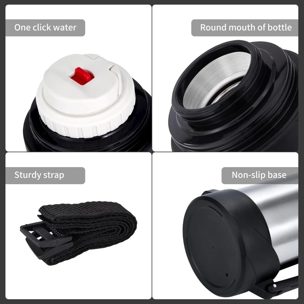 قارورة تفريغ من الفولاذ المقاوم للصدأ ، ترمس سعة كبيرة ، زجاجة ماء معزولة ، كوب سفر خارجي ، حفظ دافئ #4