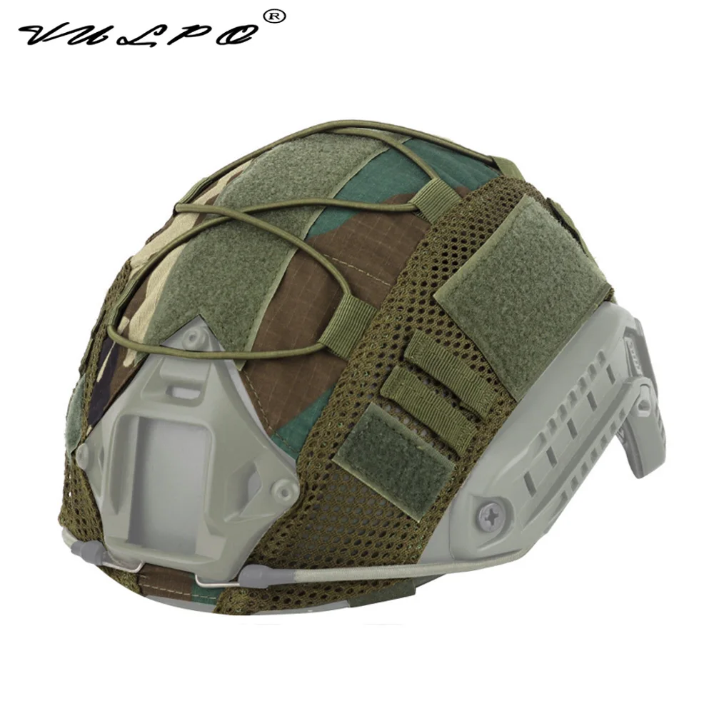 VULPO Tactical FAST Helmet Bungee Cord Mesh Cover For MH PJ BJ Helmet Airsoft Hunting Accssories