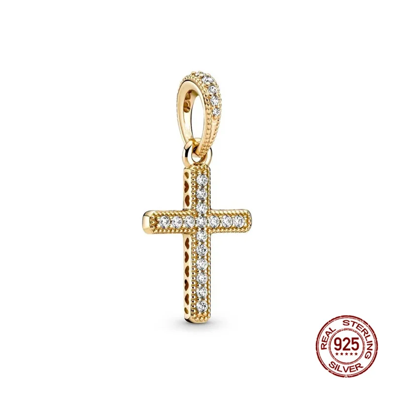 Original Goldene Gebäude und Sonne und Mond 925 Silber Charms Perlen passend für 3mm Original Armbänder Damen DIY Edelschmuck Geschenke