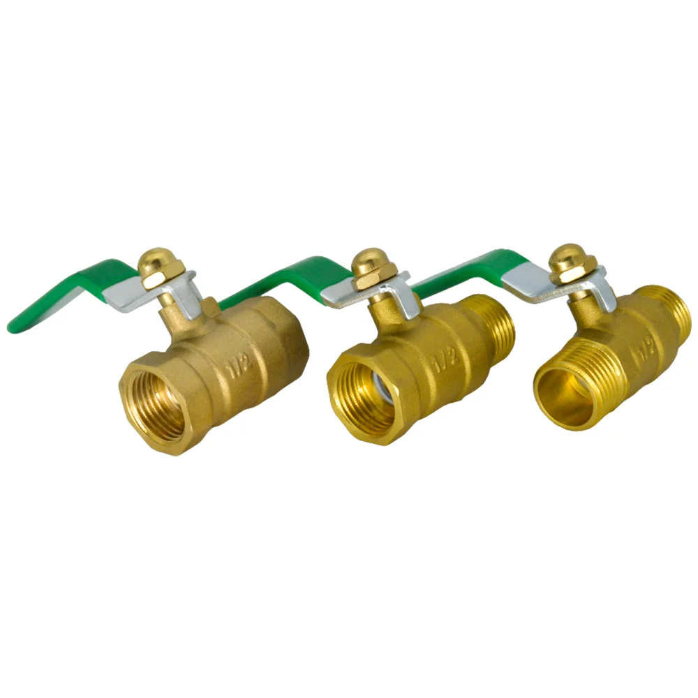 YQBS النحاس هوائي اغلاق الكرة صمام 1/4 "3/8" 1/2 "3/4" أنثى ذكر الموضوع اتجاهين وصلة أنابيب موصل مقرنة محول #2