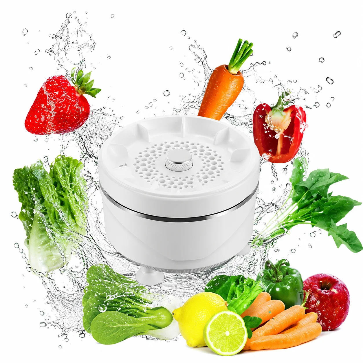 Wireless Fruit and Vegetable Cleaning Machine Ultrasonic Food Purifier Hydroxy Ion Pesticide Residue Remover Kitchen Gadget