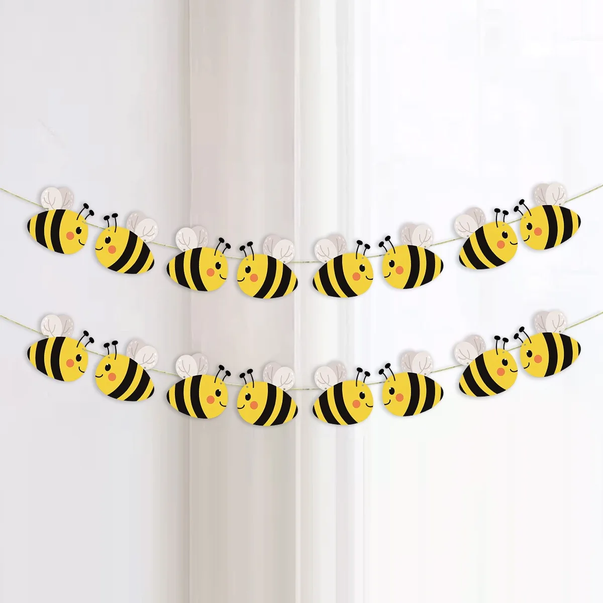 Bienen-Banner Partydekoration Vielseitige Geburtstags- und Jubiläumsdekoration Saisonale Feierlichkeiten Papier-Bienenmuster Babyparty-Dekorationen