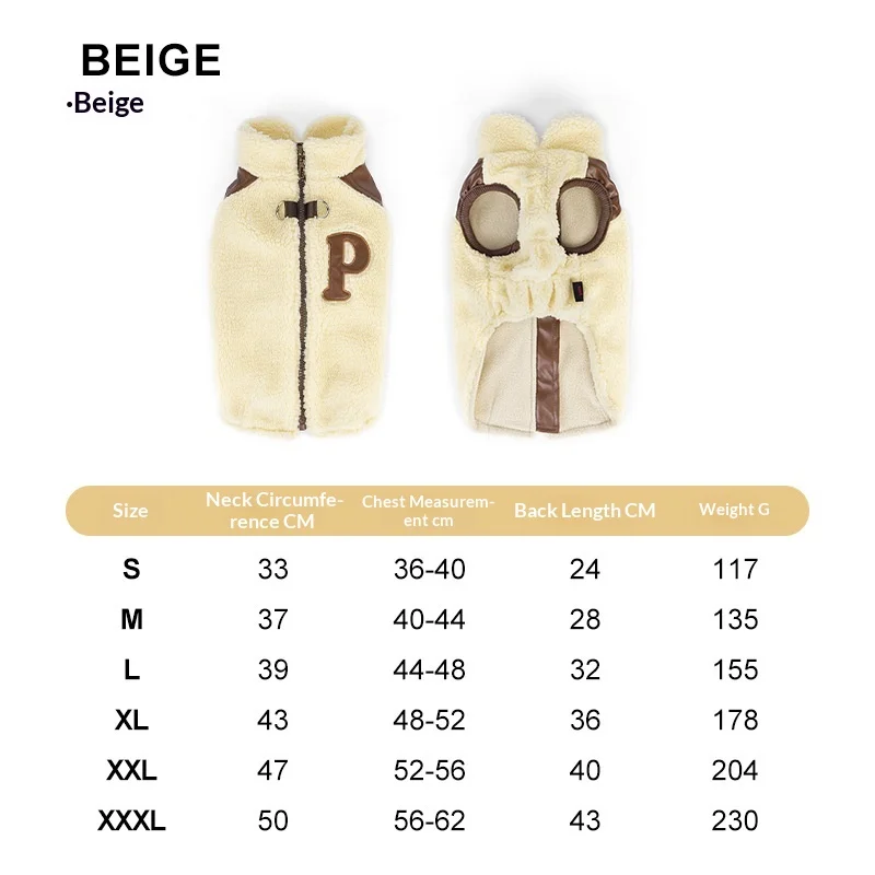 Winterhondenvest van fleece, warme Sherpa-hondjas met D-ring voor aan de riem, verdikte winddichte hondenjas, huisdierkleding voor kleine honden.