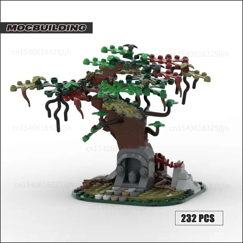 MOC Halloween Cemetery Building Block Tombstone Bricks Model City Accessories Trees Plants Flowers Haunted Toys For Children