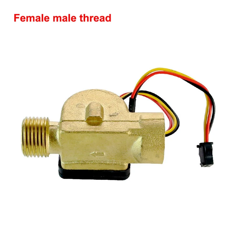 

Fresh Hall Sensor Turbine Pulse Flowmeter 1/2" Brass For Water Flow Sensor 1.75Mpa DC5- 18V External Thread For Heater