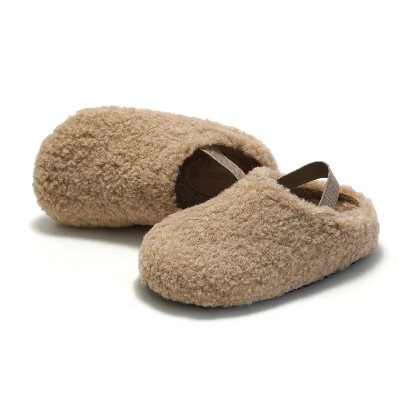 Winter Children Flat Furry Casual Cotton Shoes Boys' Warm Slip-on Kids Light Flexible Girls' Sandals Toddler Boy Shoe 20-30