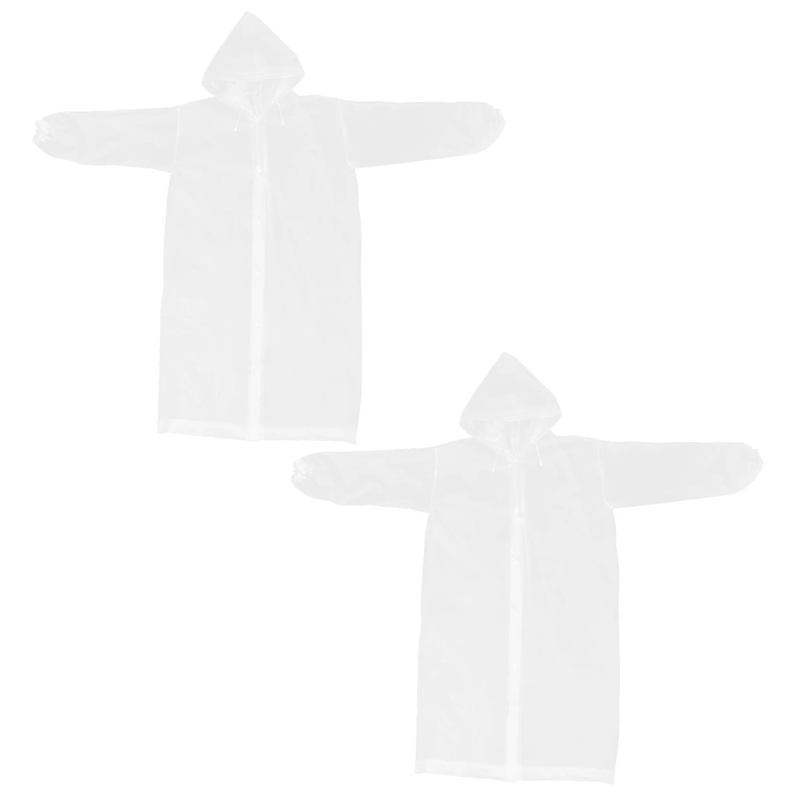 

2 pcs Portable Waterproof Eva Rain Poncho For Adults Long Hooded Raincoat Reusable Travel Camping Hiking Cycling Rainwear