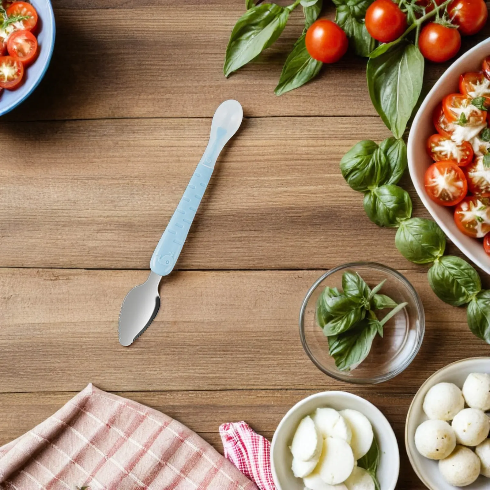 

Double Head Baby Spoon for Puree Scraping Fruit and Cooked Foods Like Purple Sweet Potatoes Compact Storage Box Included Baby