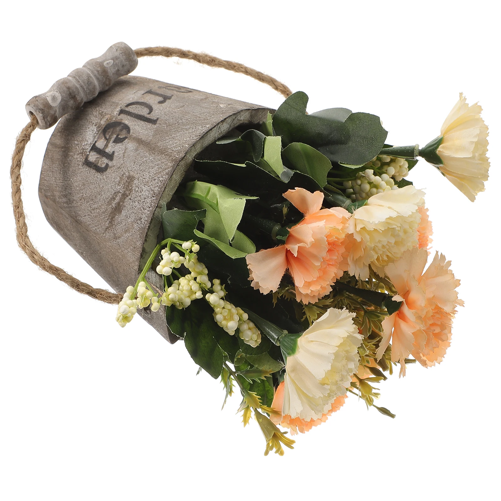 

3PCS Artificial Flower nament in Pot Realistic Plant Decorative Fake Wood Silk Cloth Indoor for Home