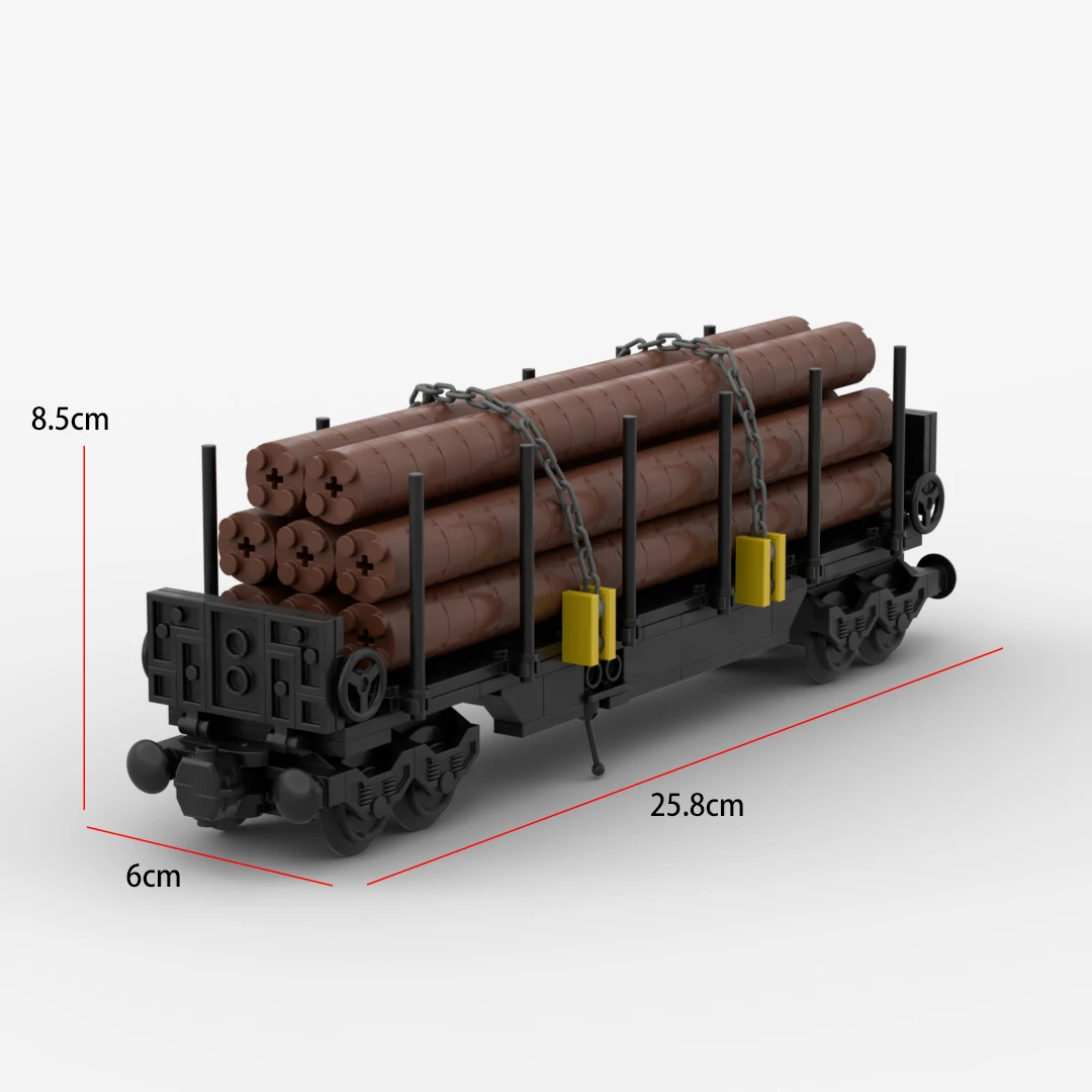 MOC Building blocks Train car Railway Container heavy duty freight train Wood High Rail Boy DIY Assemble toys Bricks Model 2878