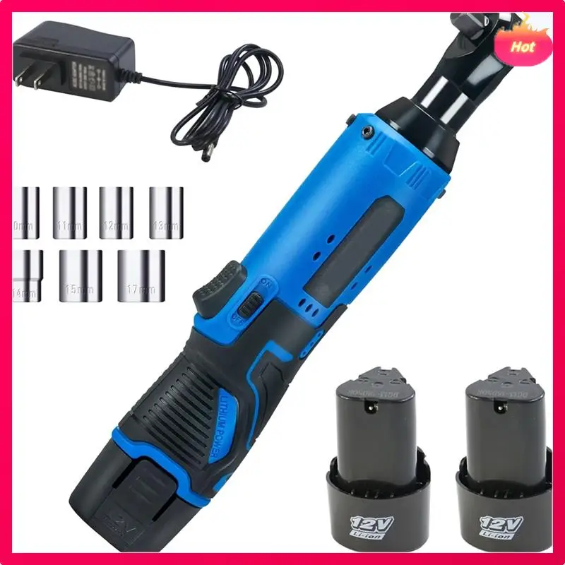 

ABYP Cordless Electric Ratchet Wrench Set 3/8" 12V Power Ratchet Driver, Lithium- Batteries Sockets And Charger US Plug