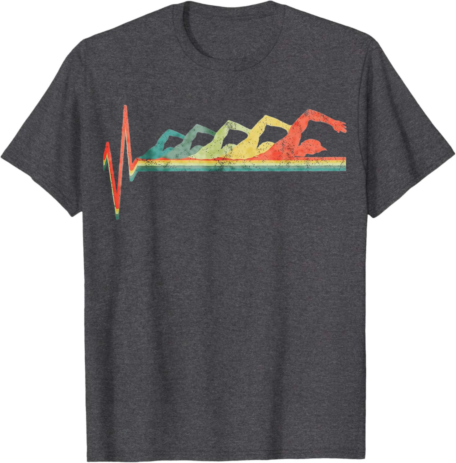 Swimmer Heartbeat Retro Gift T-Shirt Unisex Summer Streetwear Tops Cotton Vintage Clothes Tops Camiseta Hombre Camiseta