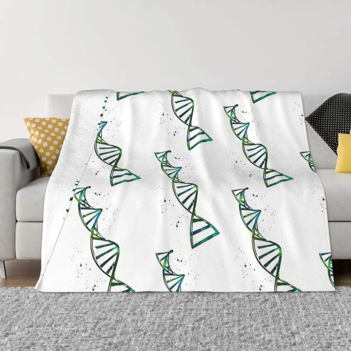 DNA Genetics Double Helix Spiral Structure Portable Warm Throw Blankets for Bedding Travel