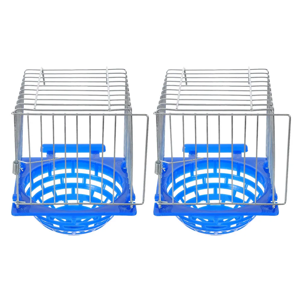 

2pcs Bird Nesting Box Iron Wire Plastic Hatching Nest For Parrot Pigeon Canary Breeding Cage Hanging Basin Pet Cage Nesting